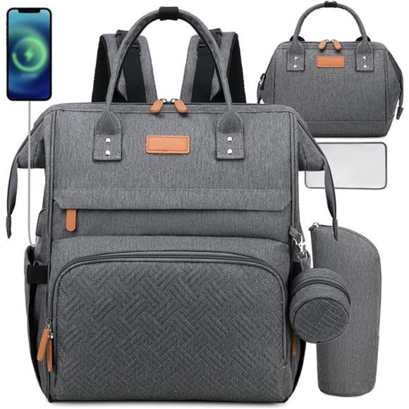 Baby Diaper Bag Backpack Set Large Diaper Bag For Kids Twins, 5-in-1